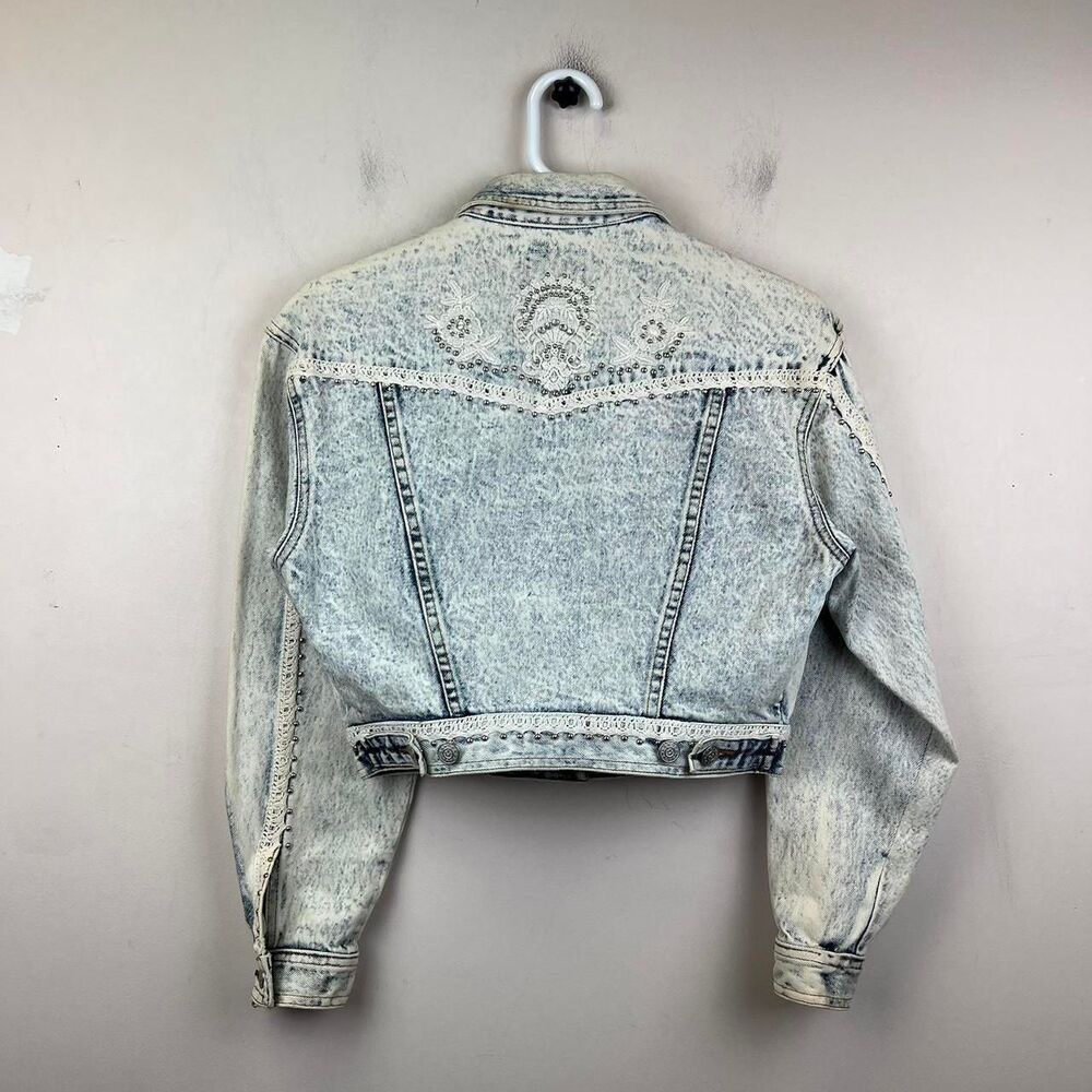 Vintage 80s Dakota Blue Acid Wash Denim Jacket Size S - Picture 2 of 7